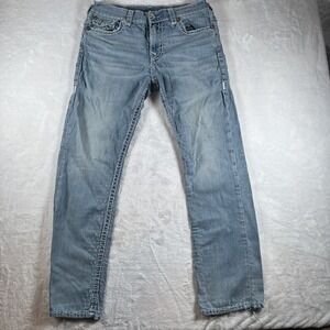 True Religion Ricky Relaxed Straight Men's 34W Jeans Whisker Wear